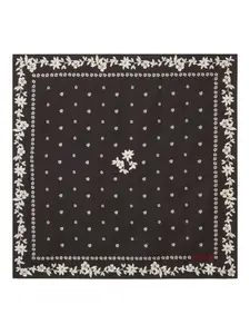 Шелковый платок с цветочным принтом Claudie Pierlot, черный