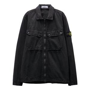 Рубашка old effect overshirt 'black' Stone Island, черный