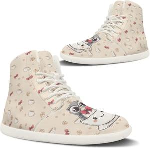 Pugasmiru Женские высокие кроссовки на шнуровке из искусственной кожи с плоской подошвой и декоративными лентами, прогулочные кроссовки (белая подошва)