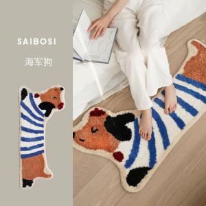 Saipos Ковер 60х120 см в форме собаки, плюшевый, для детской комнаты, декоративный напольный коврик для гостиной/спальни