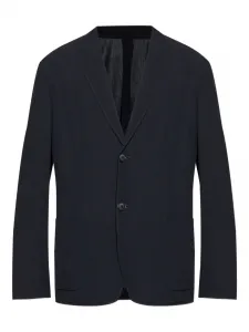 Пиджак с тремя пуговицами и накладными карманами GIORGIO ARMANI, черный