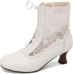 Женские сандалии Aflngle с круглым носком, закрытые, на низком устойчивом каблуке, с шнуровкой, короткие ботильоны, летние, с сеткой, дышащие, повседневные, удобные, для работы в офисе, броги, туфли, White