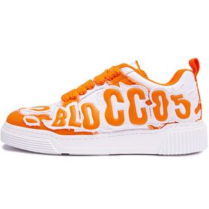 Кроссовки для скейтборда унисекс с низким верхом оранжево-белый Blocco5