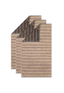 Полотенце гостевое Cawö Balance в полоску, 3 штуки, песочный