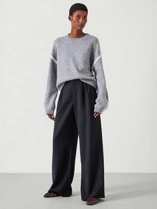 Широкие брюки Lya из шерстяной смеси HUSH, Black