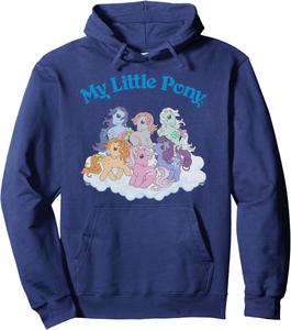 Худи с изображением группы пони из первого поколения мультфильма «Мой маленький пони», синее My Little Pony