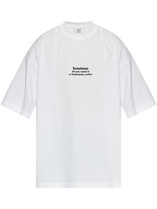 Хлопковая футболка с логотипом VETEMENTS, белый