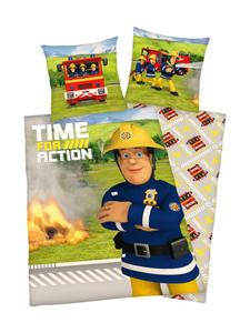 Комплект постельного белья из перкаля, 2 предмета, 135x200 см, рисунок Пожарный, разные цвета JACK, 135x200 см