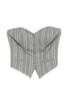 Полосатый шерстяной корсет Vestiaire d'un Oiseau Libre, серый
