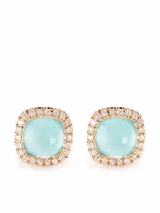 Серьги-гвоздики из розового золота с бриллиантами и бирюзой Tirisi, розовый
