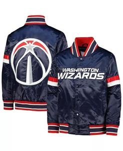 Темно-синяя университетская атласная куртка на кнопках Big Boys Washington Wizards Home Game Starter, синий