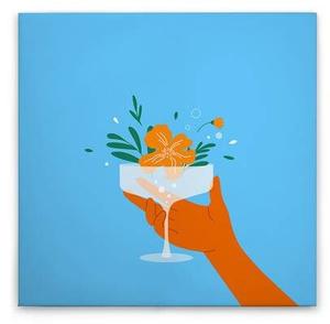 Картина на холсте A.S. Création Flower Glass 2 цвет blauweissgrüngelbbraun