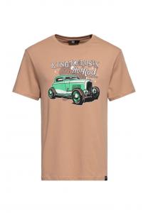 Футболка с ретро-принтом Hotrod Service King Kerosin, цвет latte macchiato