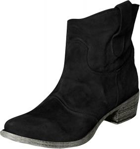 Полусапожки до середины голени для женщин, винтажные ковбойские сапоги с острым носком, замшевые с широким каблуком на низком ходу, ботильоны, широкие сапоги для верховой езды, мода осень-зима Generic, Black