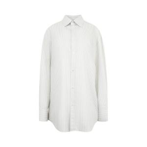 Рубашка Saint Laurent Long-Sleeve Shirt, Blanc/Gris