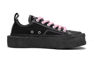 Кеды унисекс с низким верхом черного/розового цвета Crooked Card