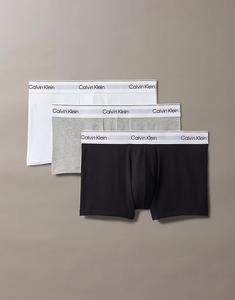 Комплект из 3-х трусов-боксеров Calvin Klein Icon Cotton Stretch с низкой посадкой в ​​белом, сером и черном цветах