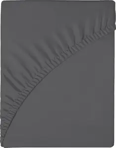 Простыня на резинке Wyewye 140 x 200 см, толщина 25 см, ткань микрофибра, не садится и не выцветает, темно-серая wyewye