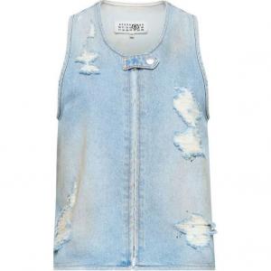 MM6 Maison Margiela Приталенный жилет с асимметричным вырезом, Blue