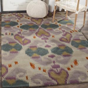 Ковер SAFAVIEH, 244 x 305 см, - коллекция Wyndham - большой - Ivory & Multi, ручной работы из шерсти, современный дизайн, идеально для гостиной, спальни, офиса, столовой (WYD416A)