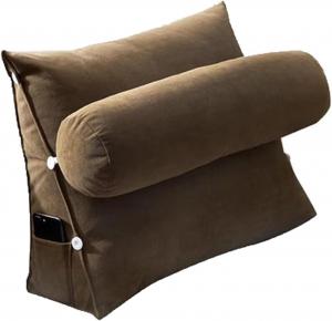 Подушка для чтения, треугольная поясничная подушка, клиновидная подушка, подушка для спины для чтения, с застежкой-молнией, легко снимается и стирается, идеально подходит для просмотра телевизора и чтения (Цвет: B, Размер: 45 * 45 * 20 см) COZMAX