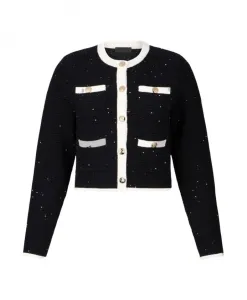 Черно-Белый пуловер AW25 Liu Jo, черный