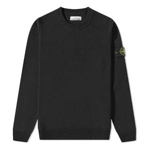 Свитер lambswool crew neck knit 'black' Stone Island, черный