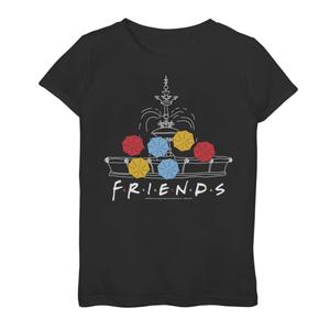 Футболка с рисунком зонтика и фонтана для девочек 7–16 лет Friends Licensed Character, черный