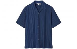 Мужская рубашка Jw Anderson Co-Branded Series темно-синего цвета Uniqlo, темно-синий