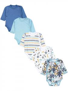 TupTam Комплект из 5 детских боди с длинными рукавами, оранжевого цвета