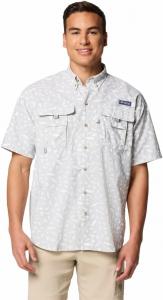 Рубашка Columbia Mens Super Bahama II с коротким рукавом, Cool Grey Cast N Blast