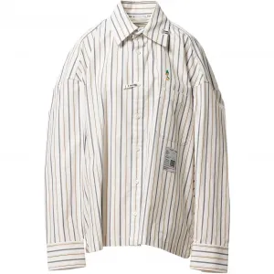 SS26 Leon Embroidery Stripe Shirt Women's Maison Mihara Yasuhiro, белый