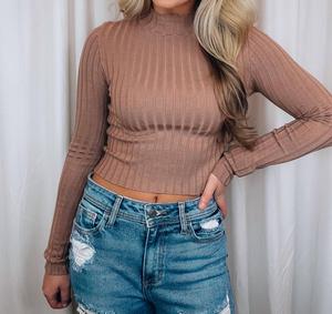 Топ с длинными рукавами в рубчик Sweet Affection цвета «Коко» Hyfve, Coco