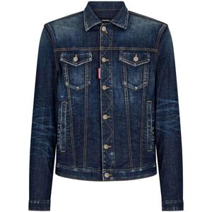 DSQUARED 2 Джинсовая куртка с эффектом потертостей, Indigo