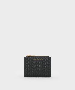 Кошелек Apolline с текстурированной верхней застежкой-молнией Charles & Keith, цвет Black