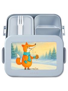 Mr. & Mrs. Panda Ланчбокс с дизайном в виде лисички, выполненный в пастельно-голубом цвете