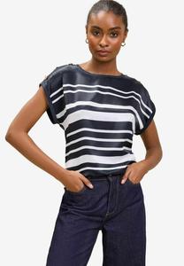 Футболка с принтом REGULAR FIT - STRIPE ROUND NECK Lipsy, черный