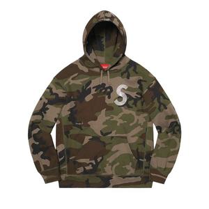 Толстовка Supreme x Swarovski S Logo Hooded Sweatshirt Woodland Camo, разноцветный