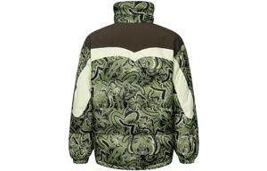 Куртка пуховая мужская армейского зеленого цвета All Over EVISU