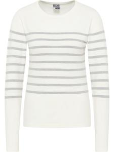 Женский вязаный свитер в цвете серый меланж с оттенком белого DreiMaster Maritim