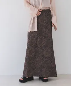 Ретро-макси-юбка для гала-вечера Jeanasis, цвет Brown And Other (Floral) (58)