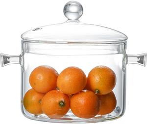 Кастрюля стеклянная Riavzau жаропрочная, 1700 мл