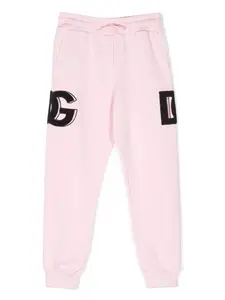 Спортивные брюки с нашивкой-логотипом Dolce & Gabbana Kids, розовый