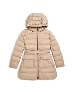 Длинное пуховое пальто Pasenza для девочек - для детей постарше. Moncler, бежевый