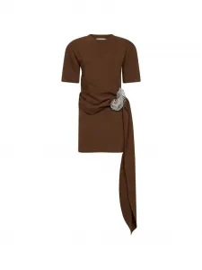 Мини-платье с короткими рукавами Giuseppe Di Morabito, коричневый