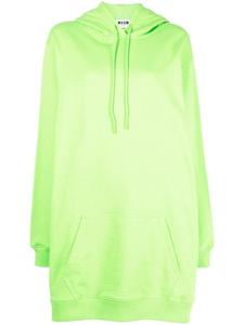 MSGM платье-джемпер с капюшоном и логотипом, зеленый