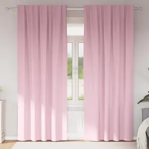 Шторы с драпировкой, 2 шт., нежно-розовые, 260 х 140 см, полиэстер, шторы и портьеры, дизайнерская мебель, новые. vidaXL