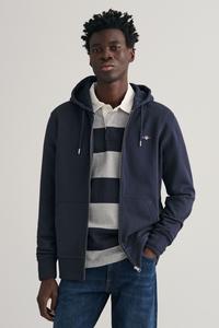 Меланжевая толстовка Gant со щитком на молнии с логотипом GANT, синий