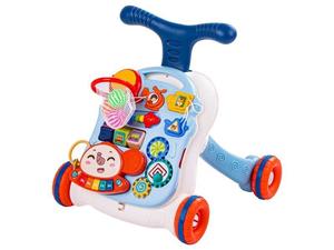 Развивающие ходунки, Музыкальный толкатель, Бело-синий стол. DK