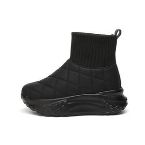 Женские зимние ботинки DAPHNE стеганые с манжетой, черный